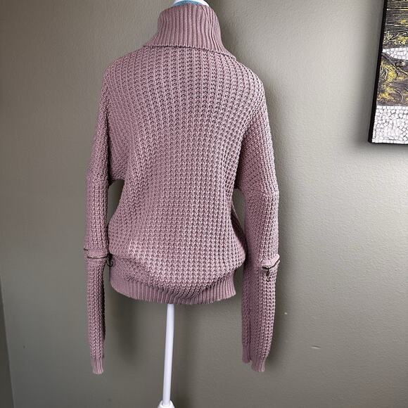 Guess sweater Chucky ribs Women XL Blush Cotton Blend Zip arm - Picture 8 of 16